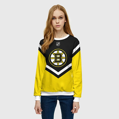 Женский свитшот NHL: Boston Bruins / 3D-Белый – фото 3
