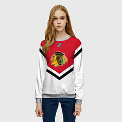 Свитшот женский NHL: Chicago Blackhawks, цвет: 3D-меланж — фото 2
