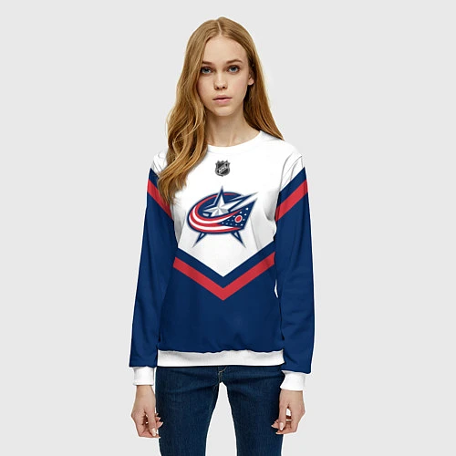 Женский свитшот NHL: Columbus Blue Jackets / 3D-Белый – фото 3