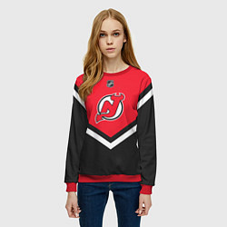 Свитшот женский NHL: New Jersey Devils, цвет: 3D-красный — фото 2