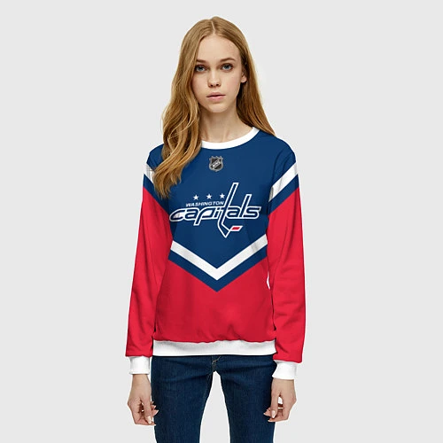 Женский свитшот NHL: Washington Capitals / 3D-Белый – фото 3