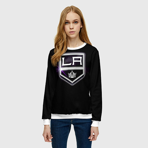 Женский свитшот Los Angeles Kings / 3D-Белый – фото 3