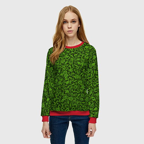 Женский свитшот Микробы / 3D-Красный – фото 3