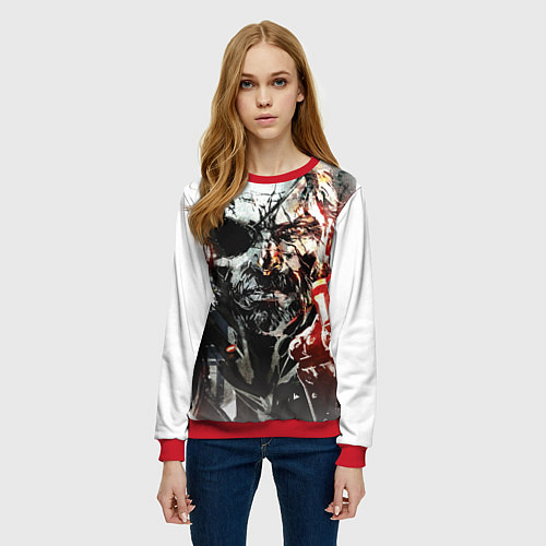 Женский свитшот Metal gear solid 5 / 3D-Красный – фото 3