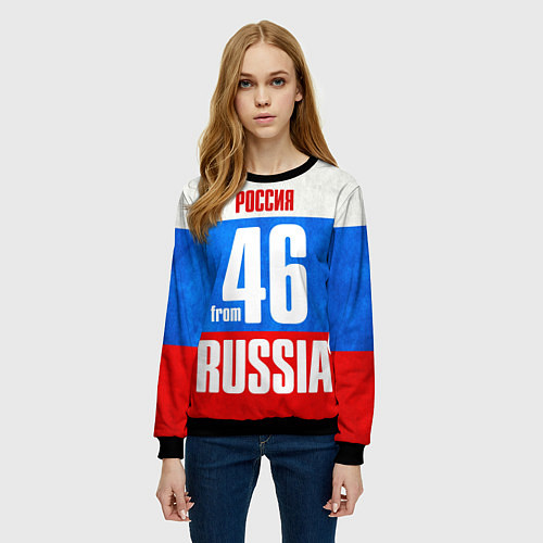 Женский свитшот Russia: from 46 / 3D-Черный – фото 3