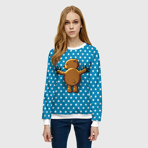 Женский свитшот Медвежьи объятия / 3D-Белый – фото 3