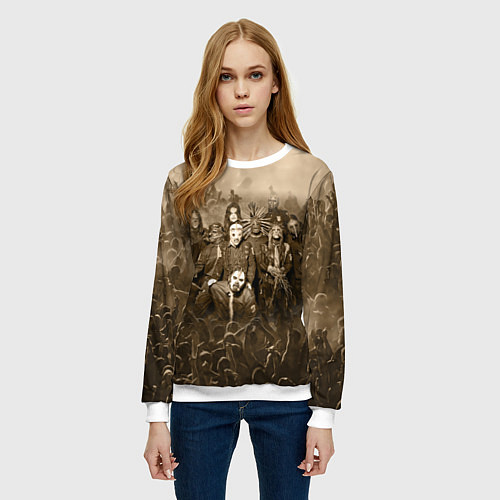 Женский свитшот Slipknot Sepia / 3D-Белый – фото 3
