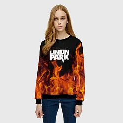 Свитшот женский Linkin Park: Hell Flame, цвет: 3D-черный — фото 2