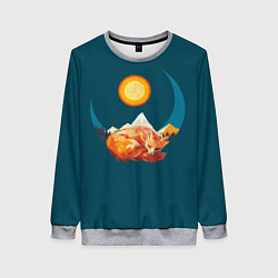 Свитшот женский Лиса под солнцем, цвет: 3D-меланж