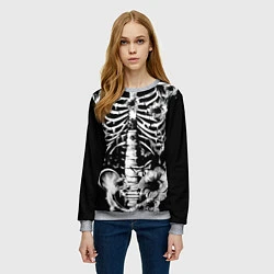 Свитшот женский Floral Skeleton, цвет: 3D-меланж — фото 2