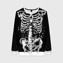 Свитшот женский Floral Skeleton, цвет: 3D-белый