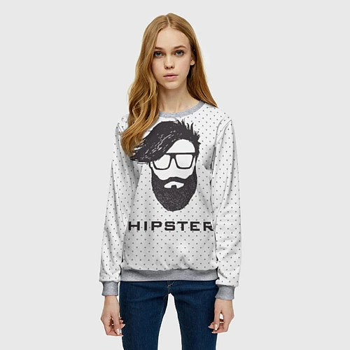 Женский свитшот Hipster / 3D-Меланж – фото 3