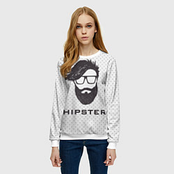 Свитшот женский Hipster, цвет: 3D-белый — фото 2