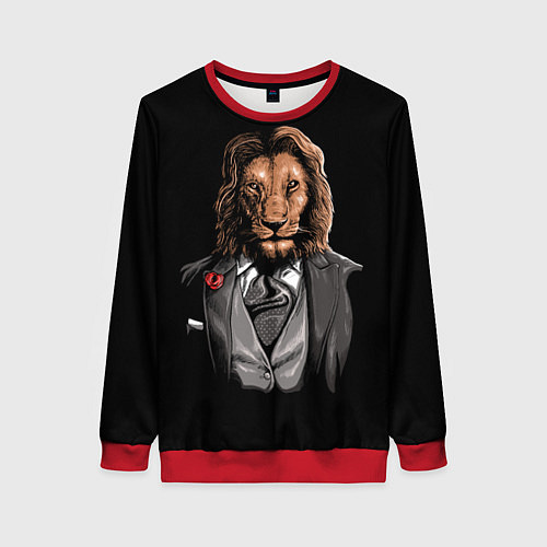 Женский свитшот Мистер Лев / 3D-Красный – фото 1