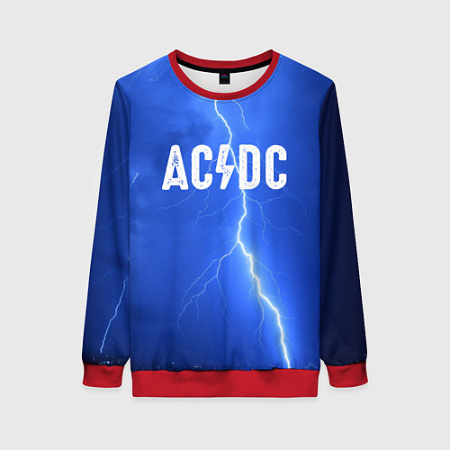 Женский свитшот AC/DC: Lightning / 3D-Красный – фото 1