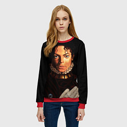 Свитшот женский Король Майкл Джексон, цвет: 3D-красный — фото 2