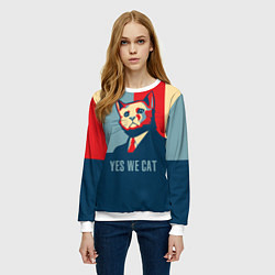 Свитшот женский Yes we CAT, цвет: 3D-белый — фото 2