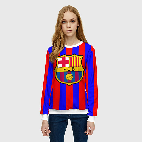Женский свитшот Barca FCB Club / 3D-Белый – фото 3