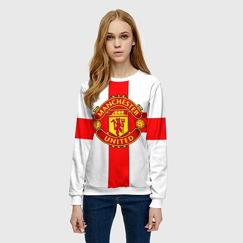 Женский свитшот Manchester Utd: England / 3D-Белый – фото 3