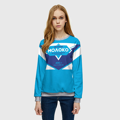 Женский свитшот Молоко сгущеное / 3D-Меланж – фото 3