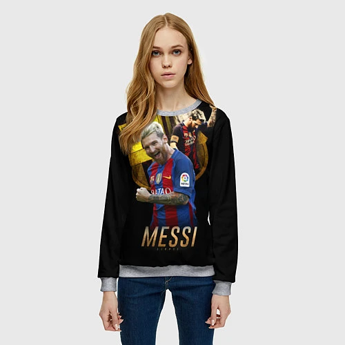Женский свитшот Messi Star / 3D-Меланж – фото 3