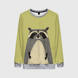 Свитшот женский Дедушка енот, цвет: 3D-меланж