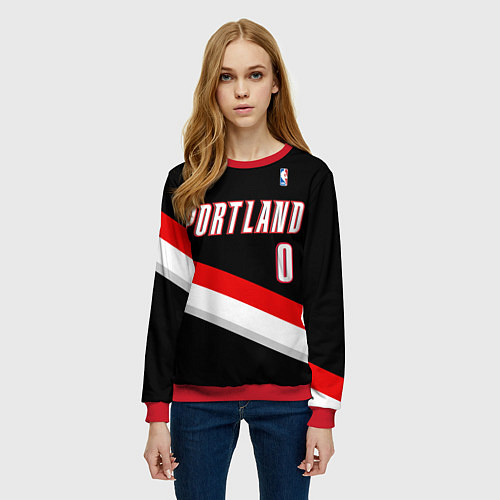 Женский свитшот Portland Trail Blazers 0 / 3D-Красный – фото 3