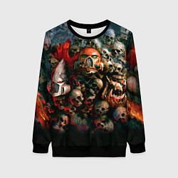 Свитшот женский Warhammer 40k: Skulls, цвет: 3D-черный