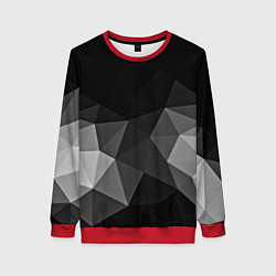 Свитшот женский Abstract gray, цвет: 3D-красный
