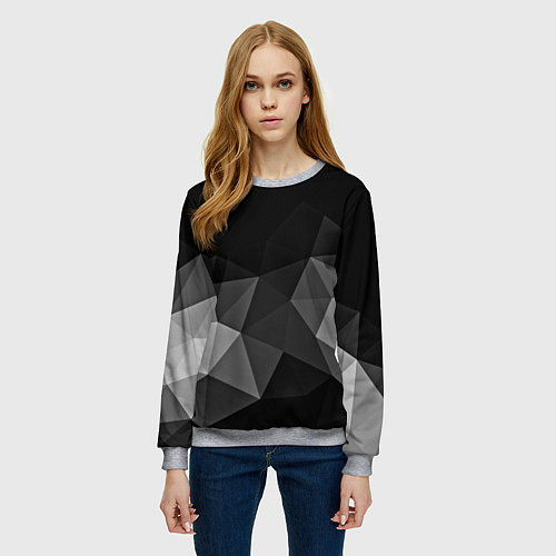 Женский свитшот Abstract gray / 3D-Меланж – фото 3