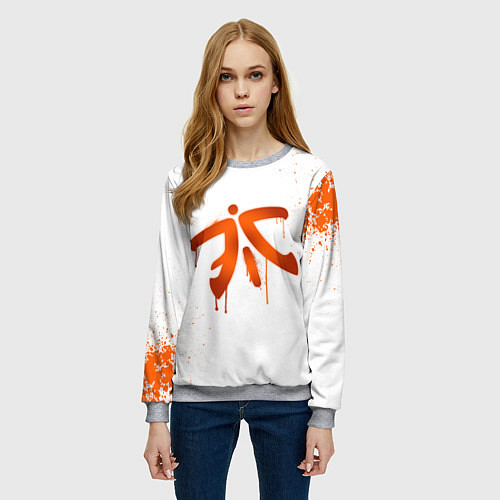 Женский свитшот Fnatic: White collection / 3D-Меланж – фото 3