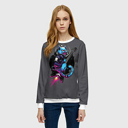 Свитшот женский Дьявольский рок, цвет: 3D-белый — фото 2