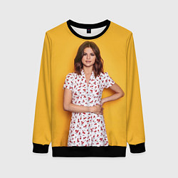 Свитшот женский Selena Gomez: Yellow Style, цвет: 3D-черный