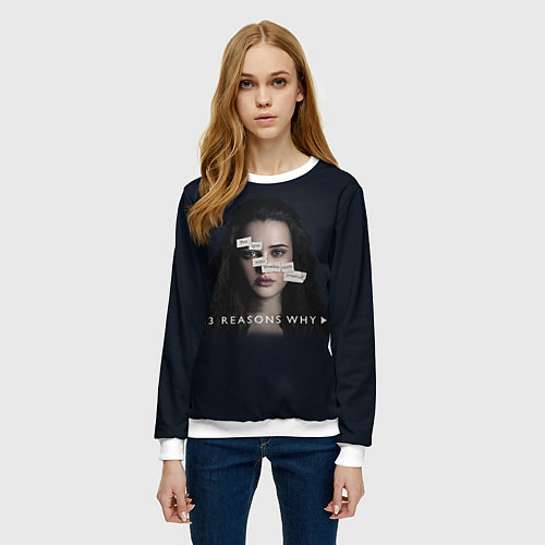 Женский свитшот 13 reason why / 3D-Белый – фото 3