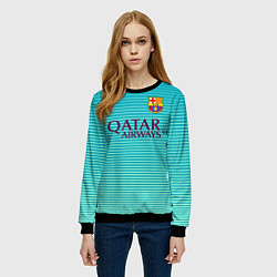 Свитшот женский Barcelona FC: Aqua, цвет: 3D-черный — фото 2
