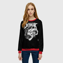 Свитшот женский Dethklok: Goat Skull, цвет: 3D-красный — фото 2