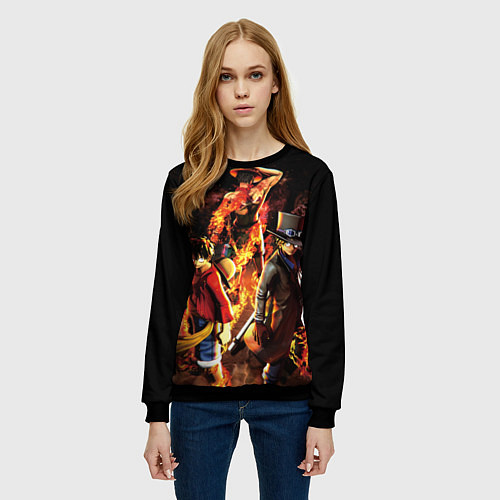 Женский свитшот Ван-Пис / 3D-Черный – фото 3