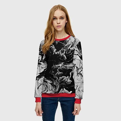 Женский свитшот Vortex gray / 3D-Красный – фото 3