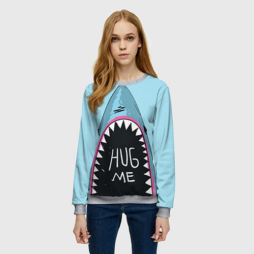 Женский свитшот Shark: Hug me / 3D-Меланж – фото 3