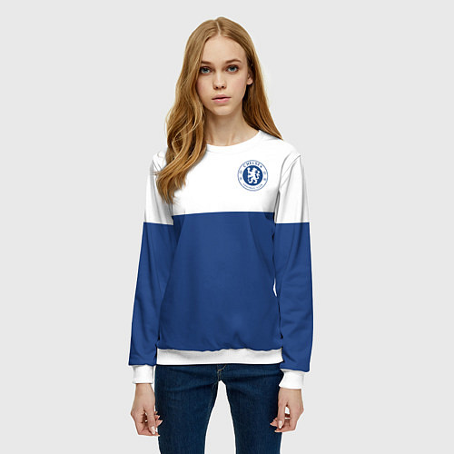 Женский свитшот Chelsea FC: Light Blue / 3D-Белый – фото 3