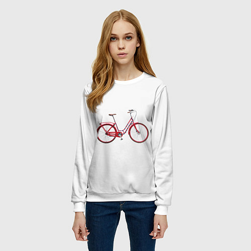 Женский свитшот Велосипед / 3D-Белый – фото 3