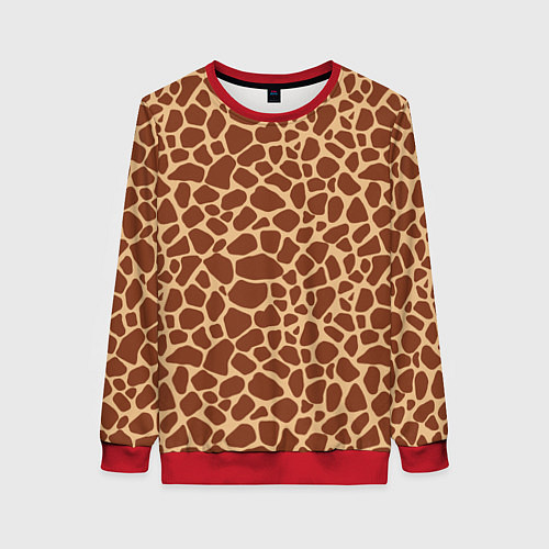 Женский свитшот Жираф / 3D-Красный – фото 1