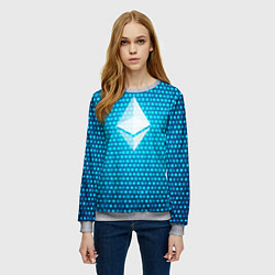 Свитшот женский Blue Ethereum, цвет: 3D-меланж — фото 2