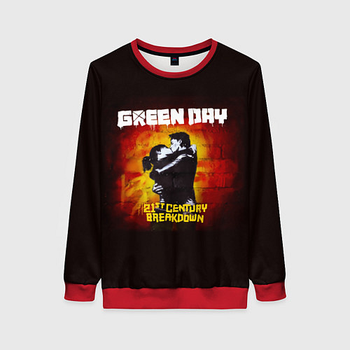 Женский свитшот Поцелуй Green Day / 3D-Красный – фото 1