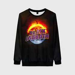 Свитшот женский Black Sabbath земля в огне, цвет: 3D-черный