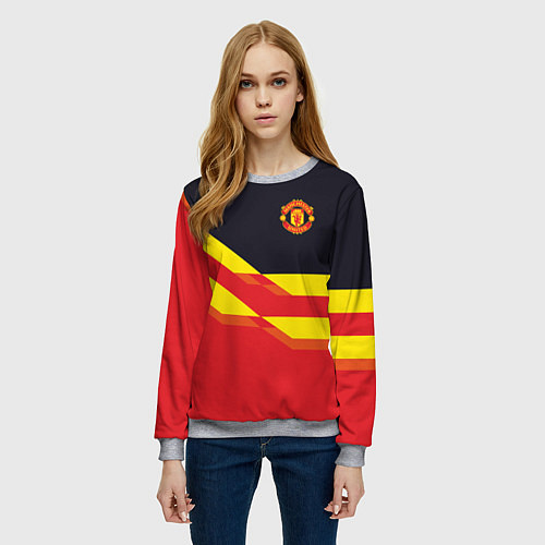Женский свитшот Man United FC: Red style / 3D-Меланж – фото 3