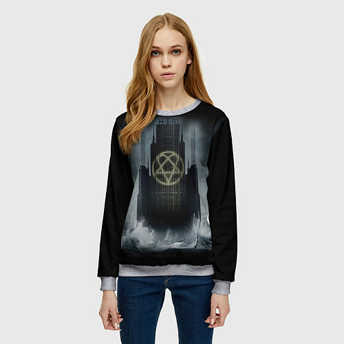 Женский свитшот HIM: Devil Castle / 3D-Меланж – фото 3