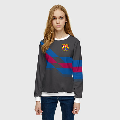 Женский свитшот Barcelona FC: Dark style / 3D-Белый – фото 3