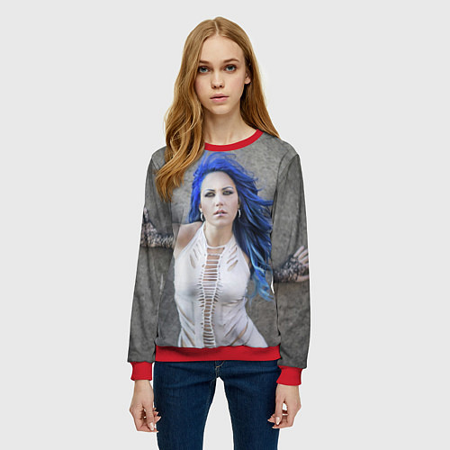 Женский свитшот Arch Enemy: Alissa White-Gluz / 3D-Красный – фото 3