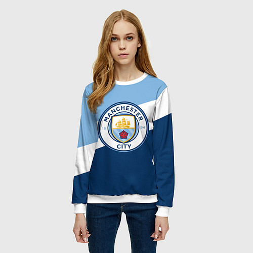 Женский свитшот FC Manchester City: Colors / 3D-Белый – фото 3